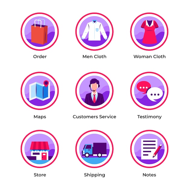 Colección plana de modelos de redes sociales