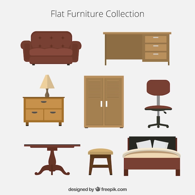 Colección plana de muebles