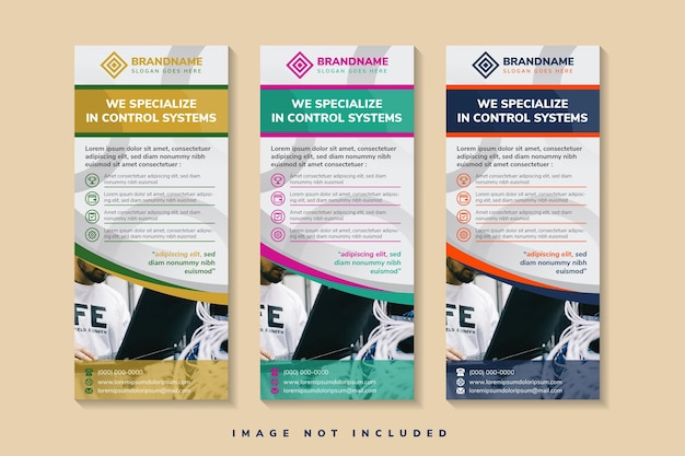 colección de plantilla de banner geométrico abstracto para la promoción empresarial universal. Disposición vertical
