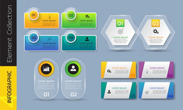 Colección de plantilla de diseño infográfico