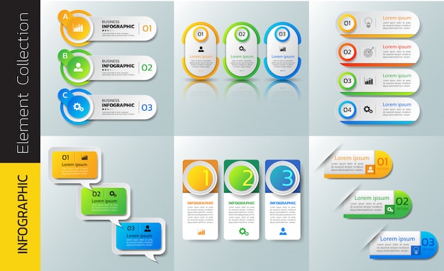 Colección de plantilla de diseño infográfico