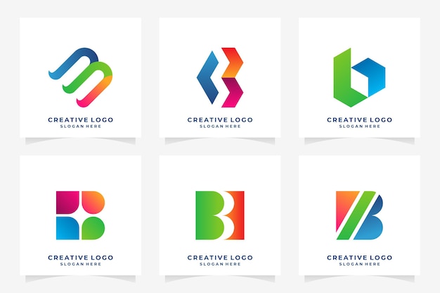 Colección de plantilla de diseño de logotipo de letra b