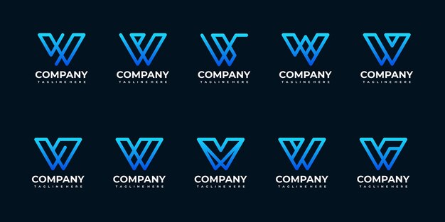 Colección de plantilla de diseño de logotipo de monograma de letra inicial