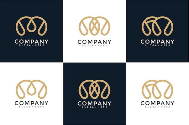 colección de plantilla de diseños de logotipo abstracto letra m