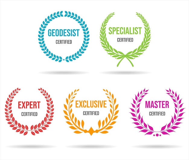 Colección de plantilla de insignia certificada