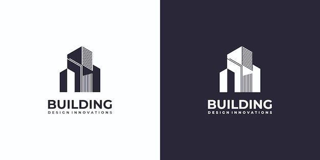 colección de plantilla de logotipo de edificio abstracto