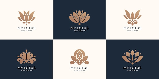 Colección de plantilla de logotipo de loto