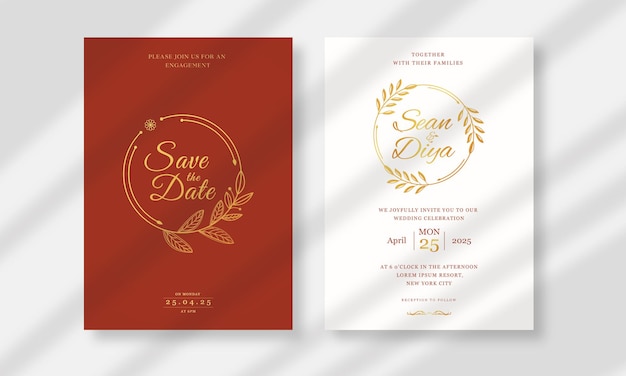 Vector colección de plantilla de tarjeta de invitación de boda