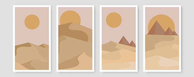Colección de plantillas de banner orgánico abstracto. Fondo mínimo en estilo boho con espacio para copiar texto. ilustración para portada, postal, papel tapiz, arte de la pared