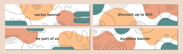 Colección de plantillas de banner de venta para venta de promoción con concepto abstracto
