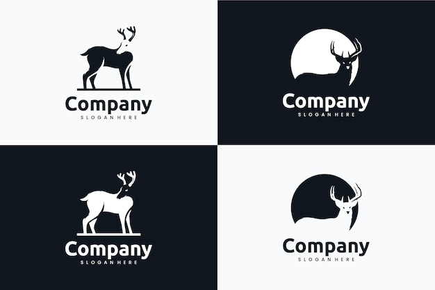 Colección de plantillas de ciervos, inspiración para el diseño de logotipos