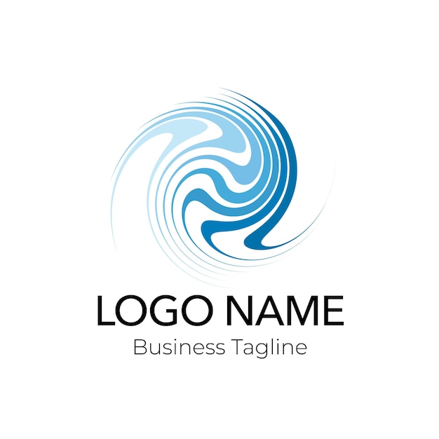 Colección de plantillas comerciales de diseño abstracto de logotipo azul