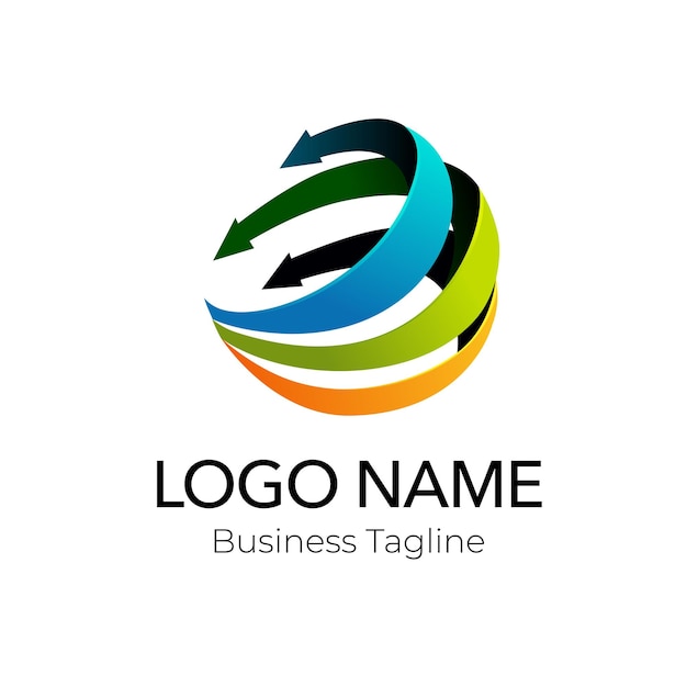 colección de plantillas comerciales de diseño de logotipo de flecha de globo