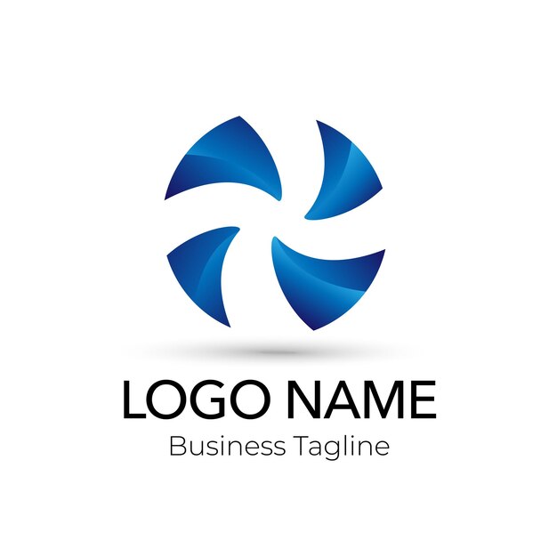 Colección de plantillas comerciales de logotipo de diseño azul
