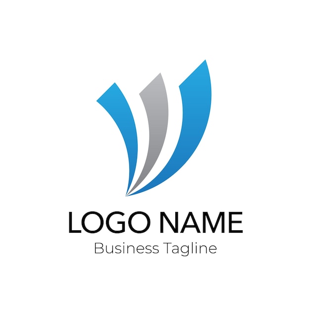 Colección de plantillas comerciales de logotipo de diseño azul
