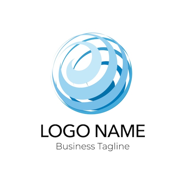 Colección de plantillas comerciales de logotipo de diseño azul
