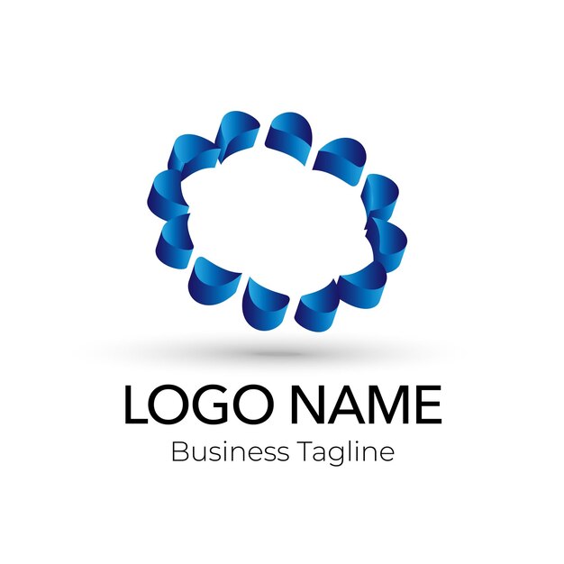 Colección de plantillas comerciales de logotipo de diseño azul