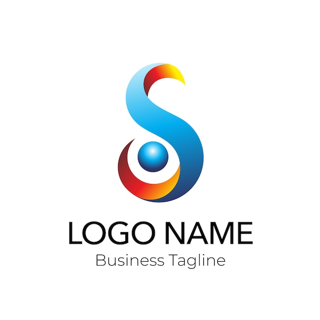 Colección de plantillas de diseño colorido de logotipo de S Company Business