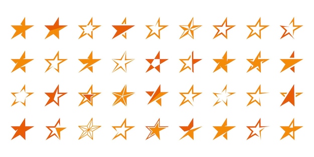 Colección de plantillas de diseño creativo de logotipos de estrellas Premium Vector
