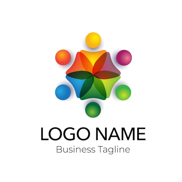 Colección de plantillas de diseño humano de la organización de logotipo de la comunidad