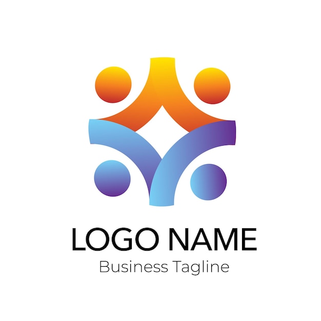 Colección de plantillas de diseño humano de la organización de logotipo de la comunidad