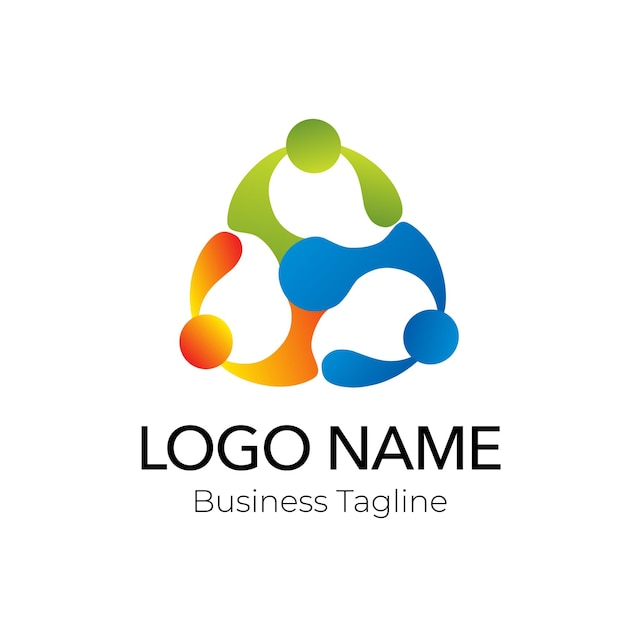 Colección de plantillas de diseño humano de la organización de logotipo de la comunidad