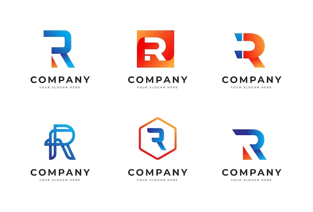 Colección de plantillas de diseño de logotipo letra R