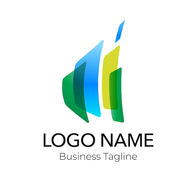 Colección de plantillas de diseño de logotipos de empresas coloridas