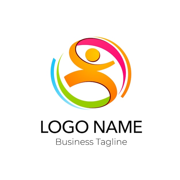 Colección de plantillas de diseño de logotipos de organizaciones comunitarias