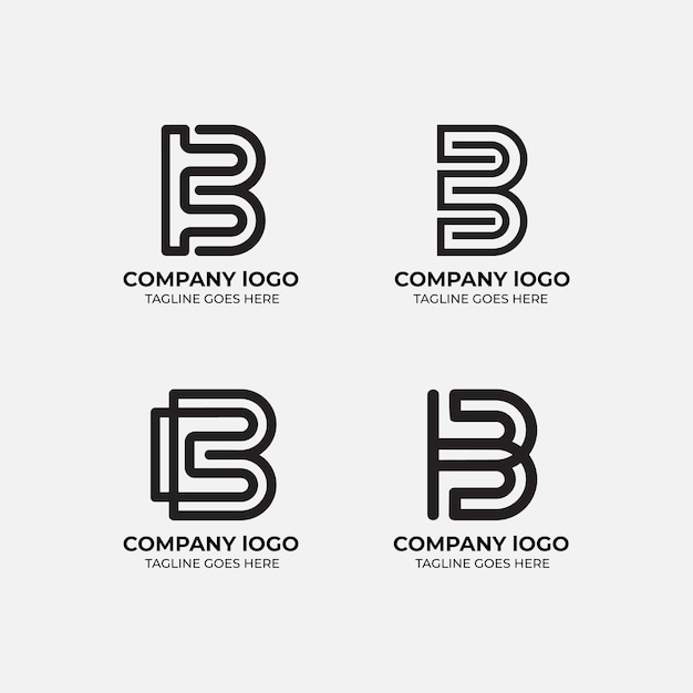 Vector colección de plantillas de diseño plano del conjunto de logotipos b