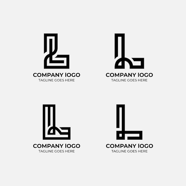 Colección de plantillas de diseño plano del conjunto de logotipos l