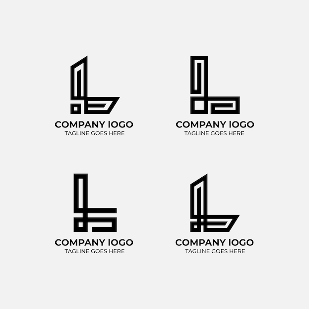 Vector colección de plantillas de diseño plano del conjunto de logotipos l