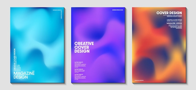 Colección de plantillas de diseño de portadas con estilo gradiente