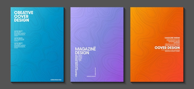 Colección de plantillas de diseño de portadas con estilo gradiente