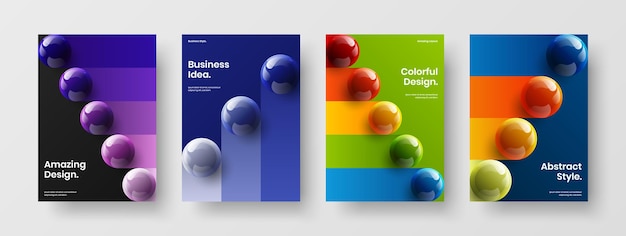 Colección de plantillas de diseño de vectores A4 de folleto simple