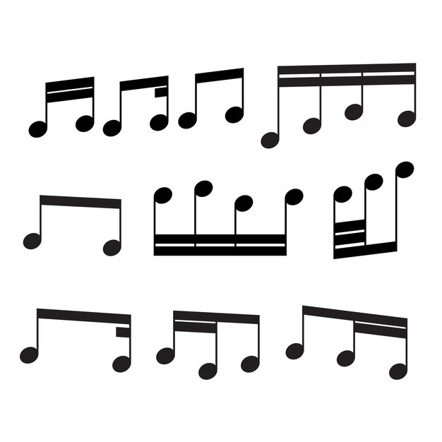 colección de plantillas de diseño vectorial de ilustraciones de elementos musicales