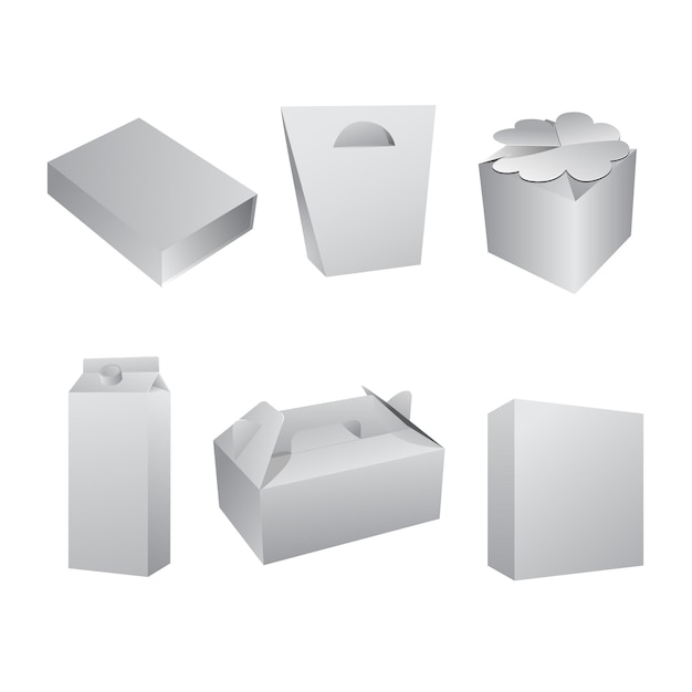 colección de plantillas de diseño vectorial de ilustraciones de maquetas de embalaje