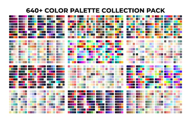Colección de plantillas de diseño vectorial de paleta de colores