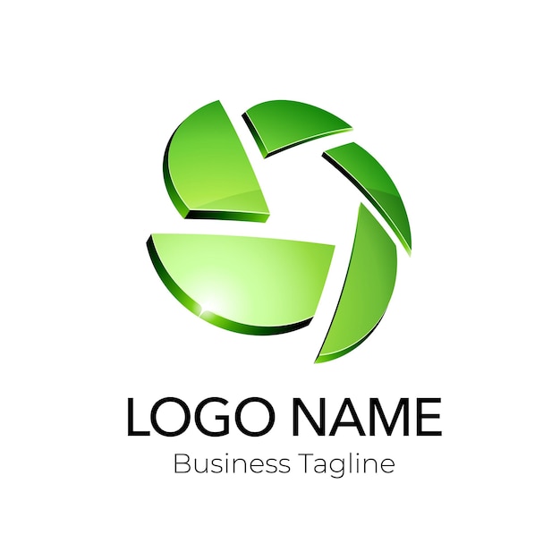 Colección de plantillas de diseño verde de logotipo de la compañía