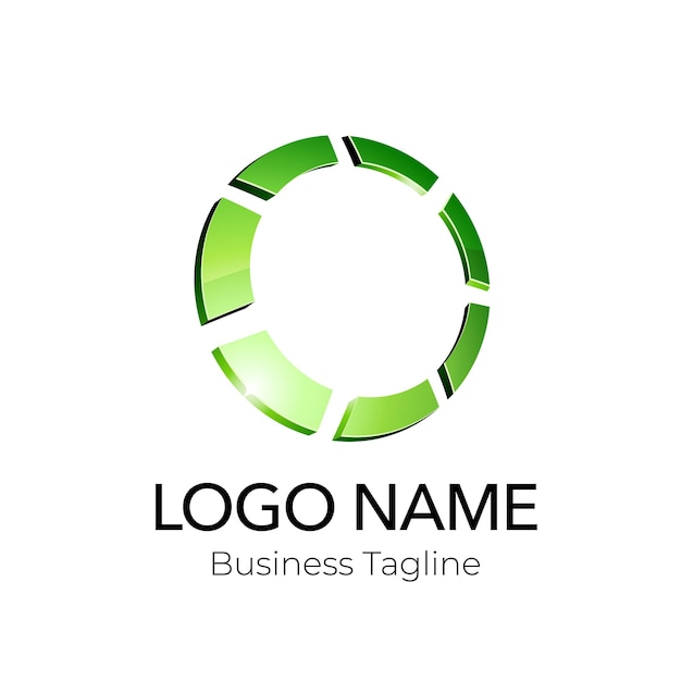 Colección de plantillas de diseño verde de logotipo de la compañía