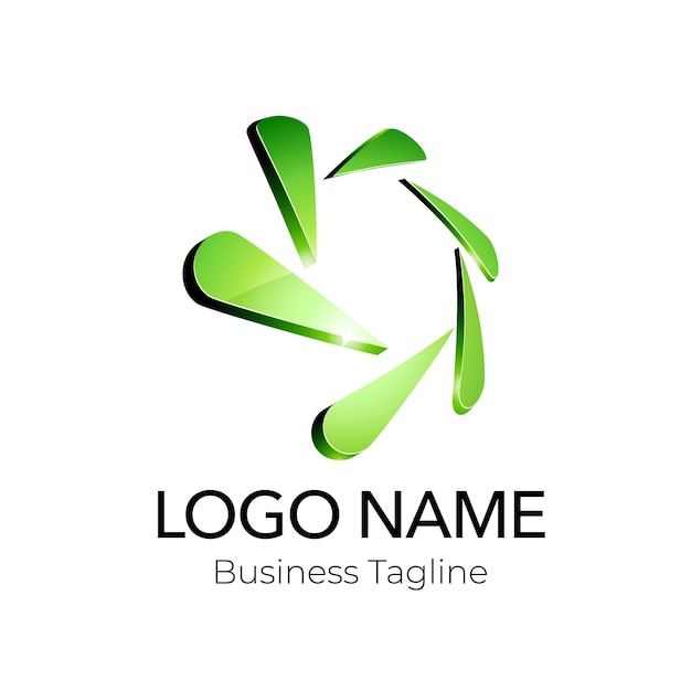 Colección de plantillas de diseño verde de logotipo de la compañía