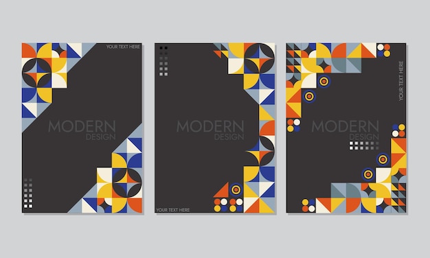 Colección de plantillas de folleto de identidad corporativa. Orientación vertical de vector de presentación comercial A4