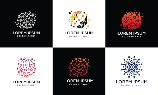 colección de plantillas de iconos de logotipos vectoriales de tecnología con concepto de conexión