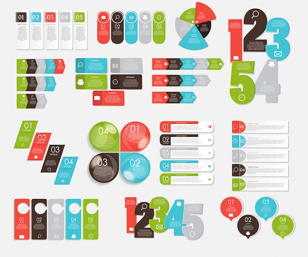 Colección de plantillas de infografía para empresas