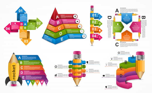 Vector colección de plantillas de infografías.