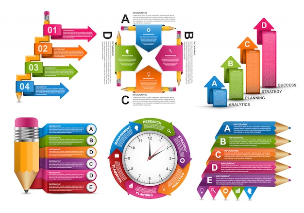 Colección de plantillas de infografías.