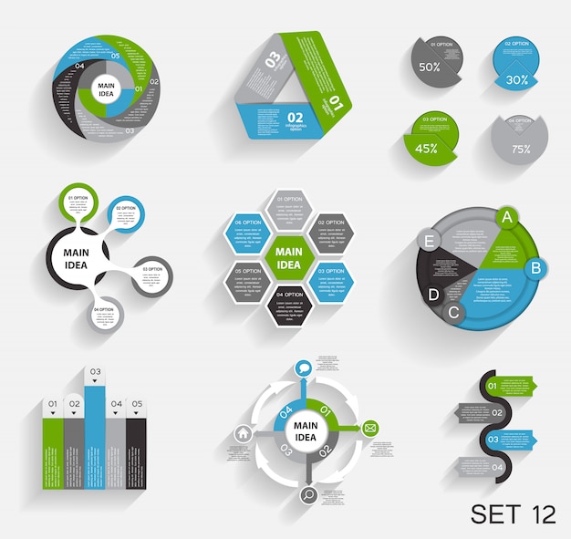 Colección de plantillas infográficas para empresas