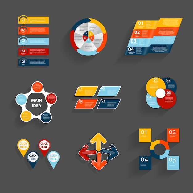 Colección de plantillas infográficas para empresas