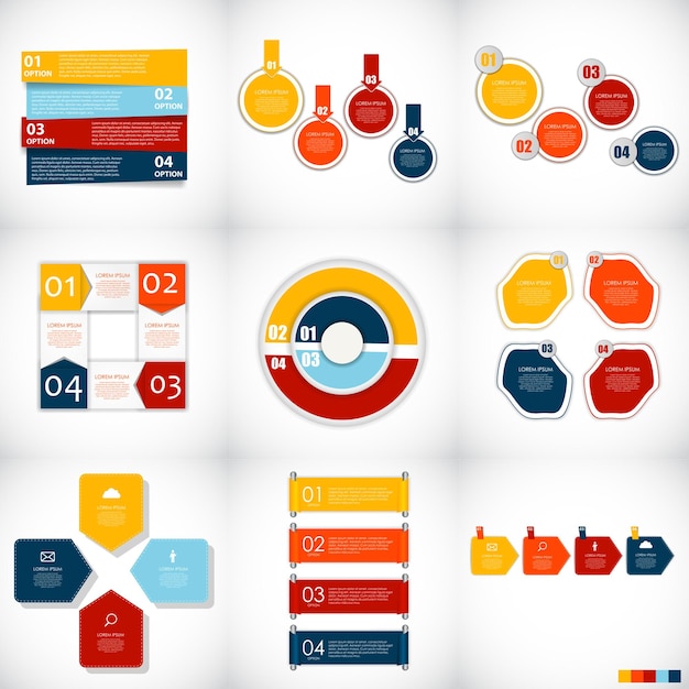 Colección de plantillas infográficas para ilustración empresarial