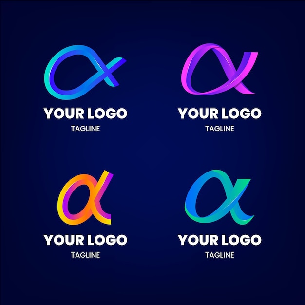 Colección de plantillas de logotipo alfa degradado